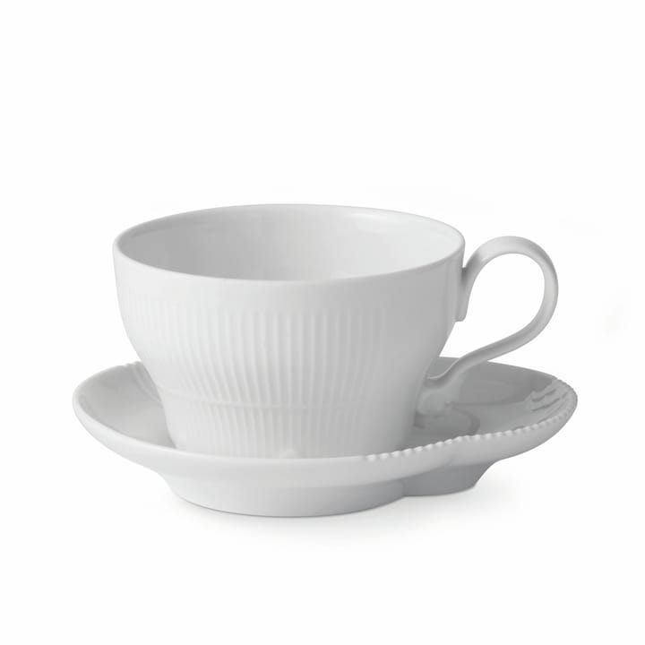 White Elements Tasse mit Untersetzer 26cl, 26cl Royal Copenhagen