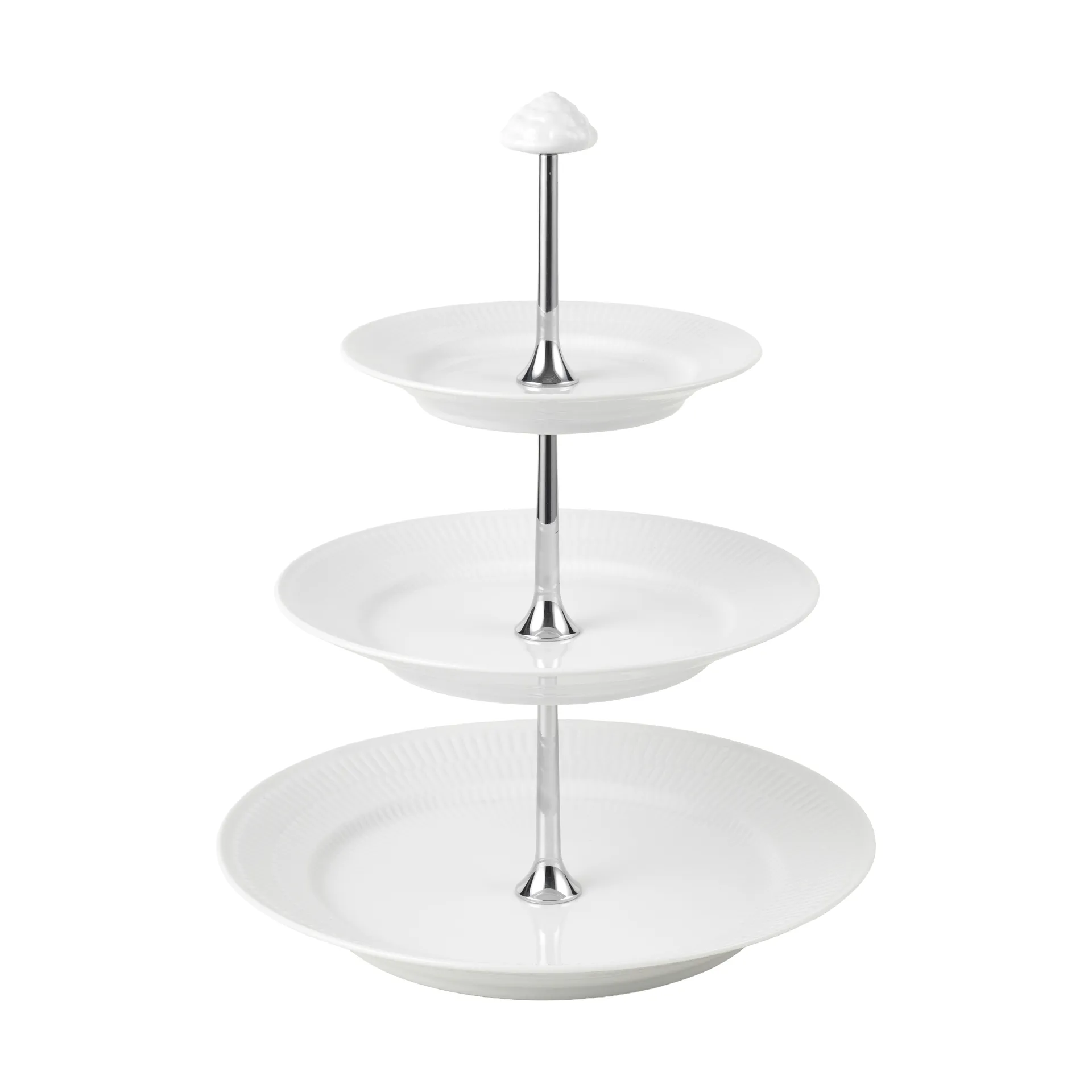 White Fluted Etagere 3-stöckig, White Royal Copenhagen