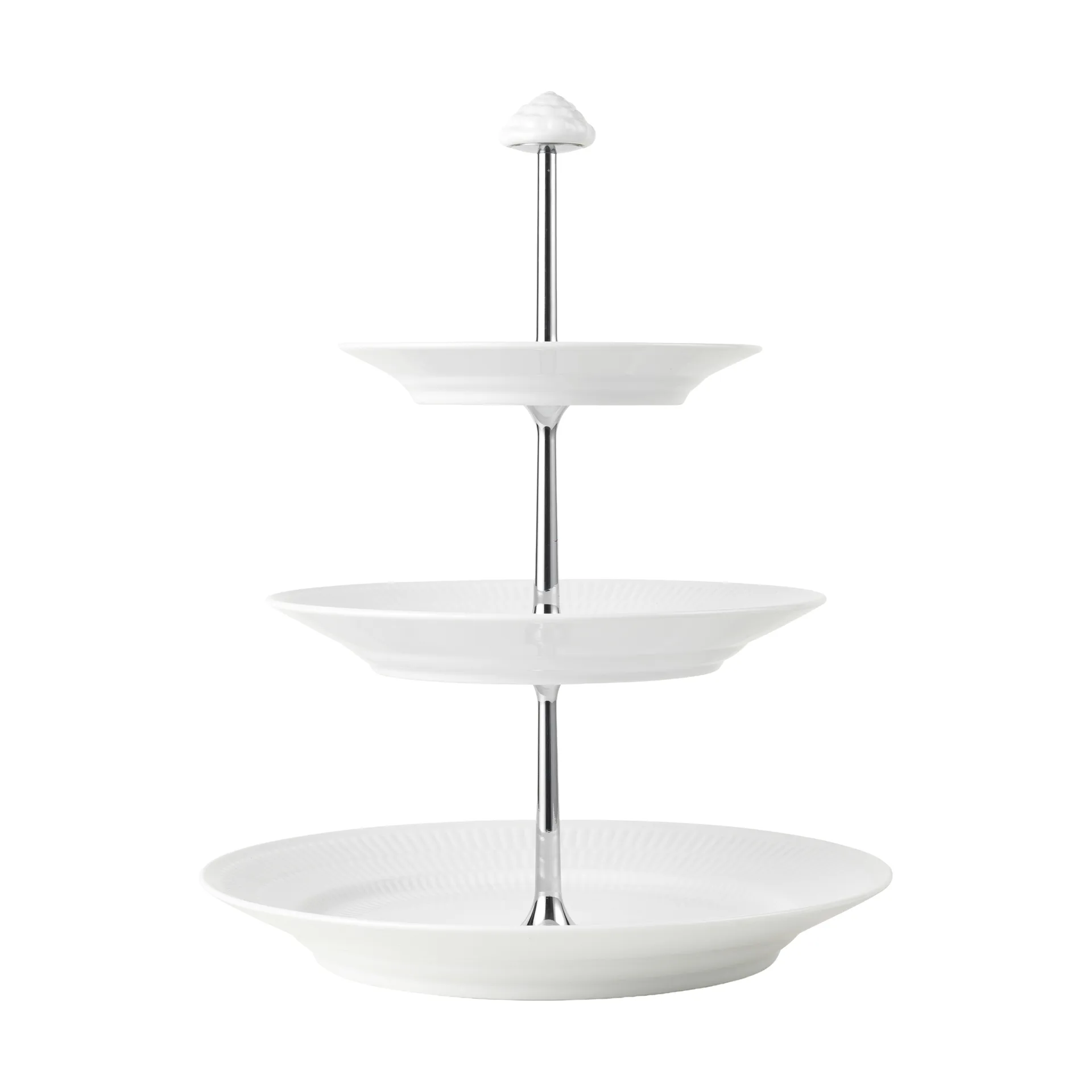 White Fluted Etagere 3-stöckig, White Royal Copenhagen