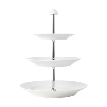 White Fluted Etagere 3-stöckig - White - Royal Copenhagen