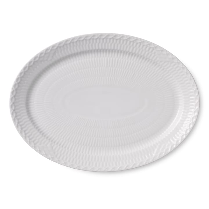 White Fluted Half Lace oval Servierteller - 28cm - Royal Copenhagen