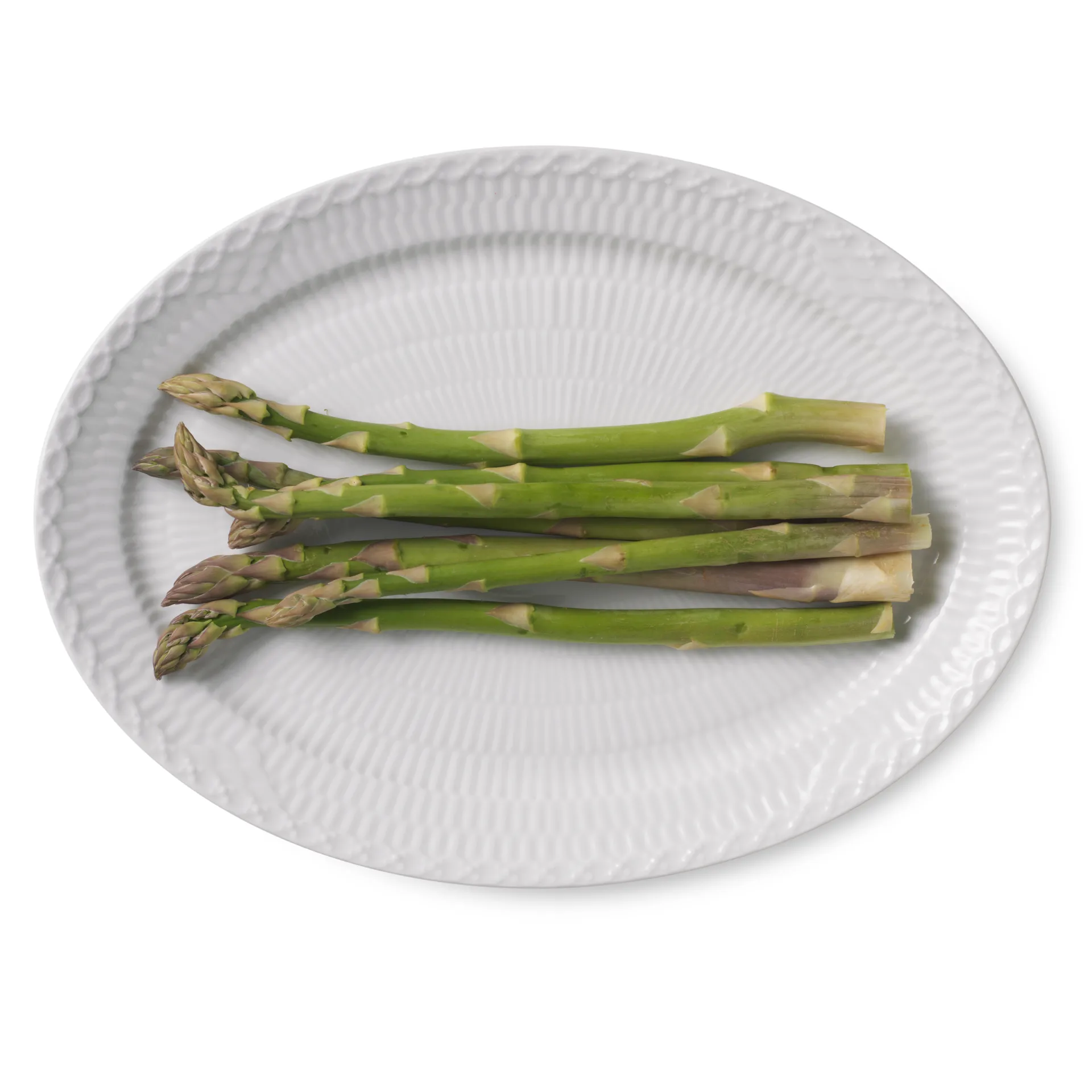 White Fluted Half Lace oval Servierteller, 28cm Royal Copenhagen