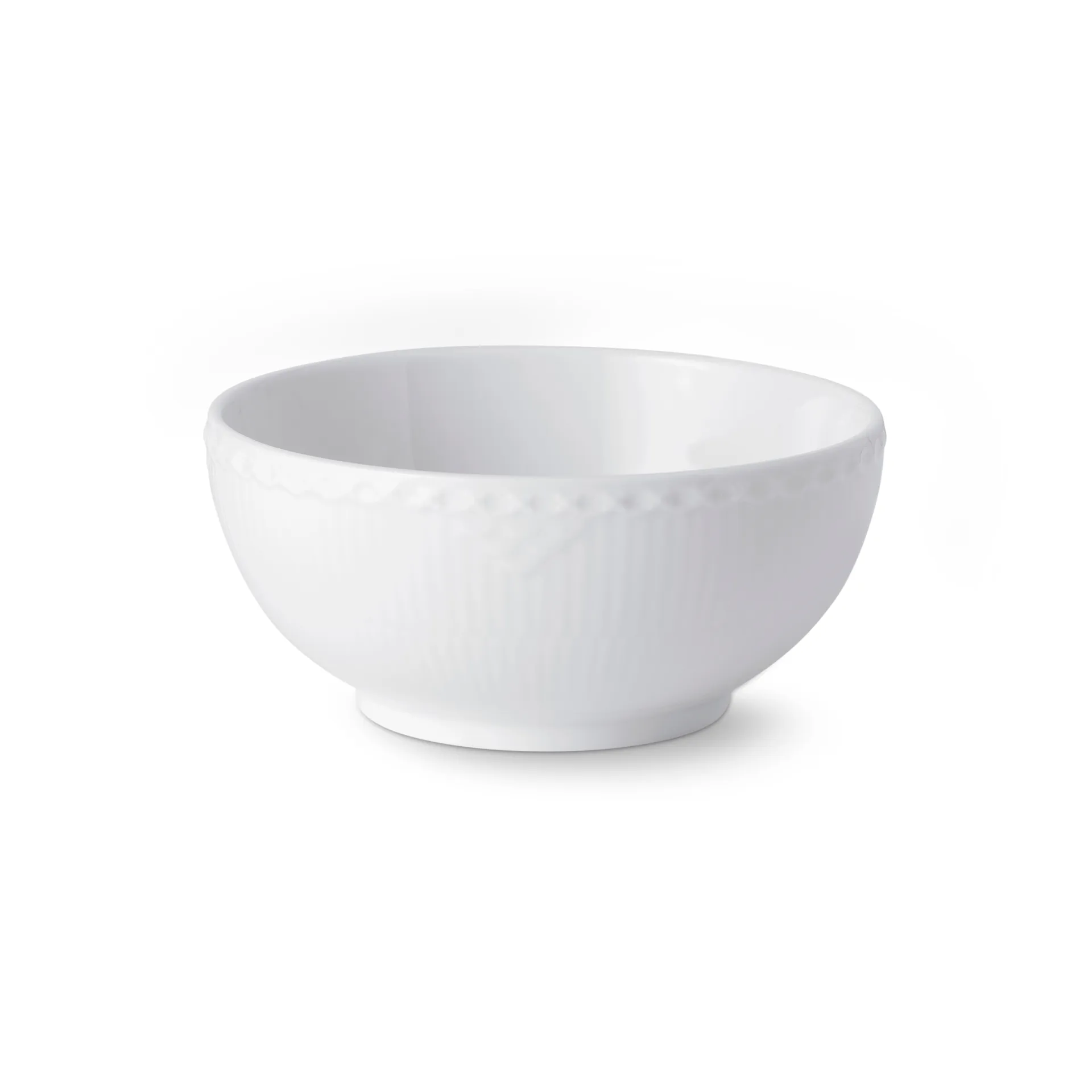 White Fluted Half Lace Schale, 15cm Royal Copenhagen