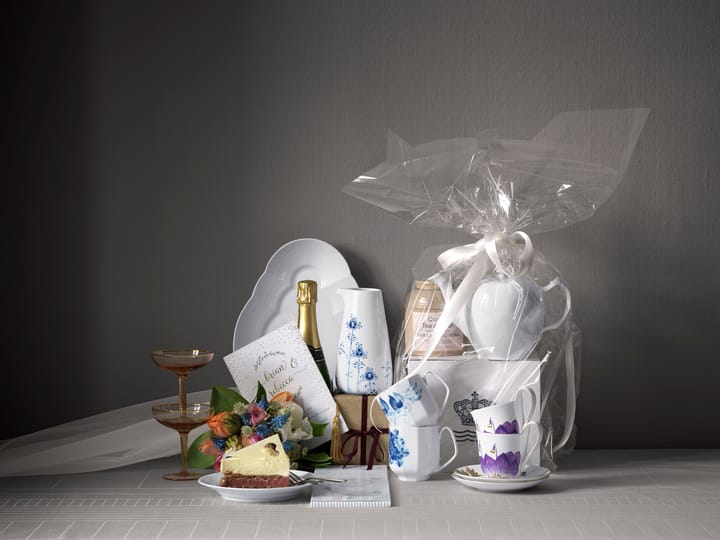 White Fluted Half Lace Teekanne, 1 Liter Royal Copenhagen