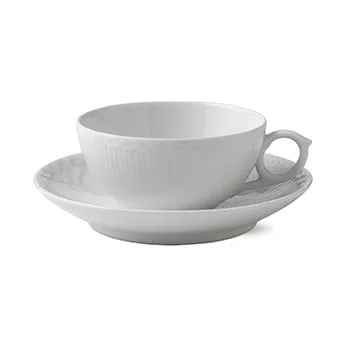 White Fluted Half Lace Teetasse, 20cl Royal Copenhagen
