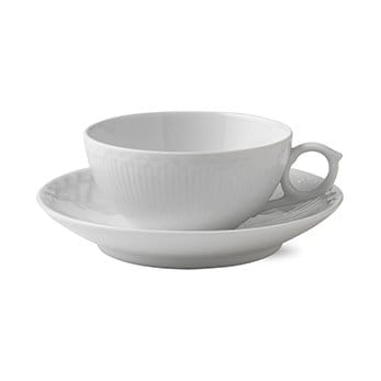 White Fluted Half Lace Teetasse - 20cl - Royal Copenhagen