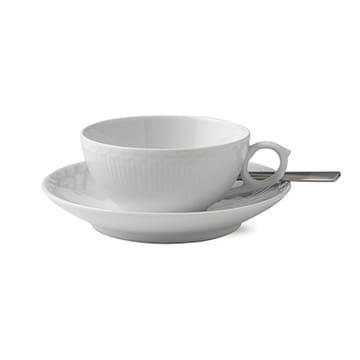 White Fluted Half Lace Teetasse - 20cl - Royal Copenhagen