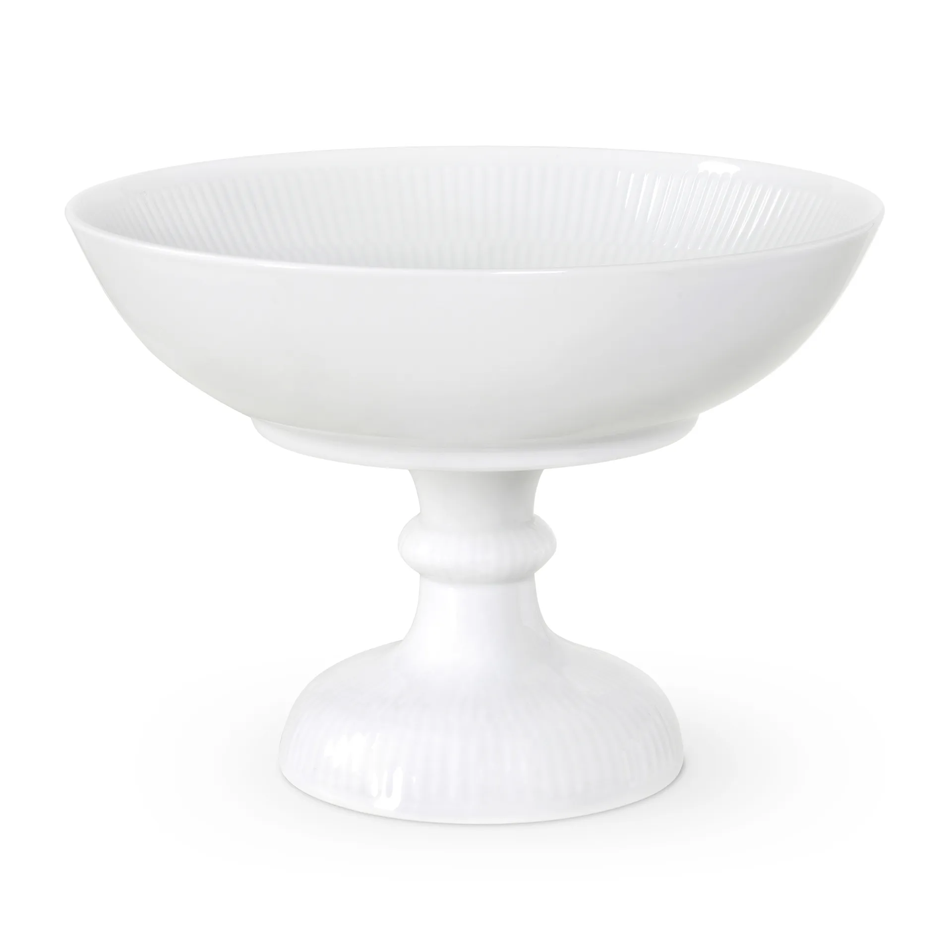 White Fluted Schale auf Fuß, Ø21cm Royal Copenhagen
