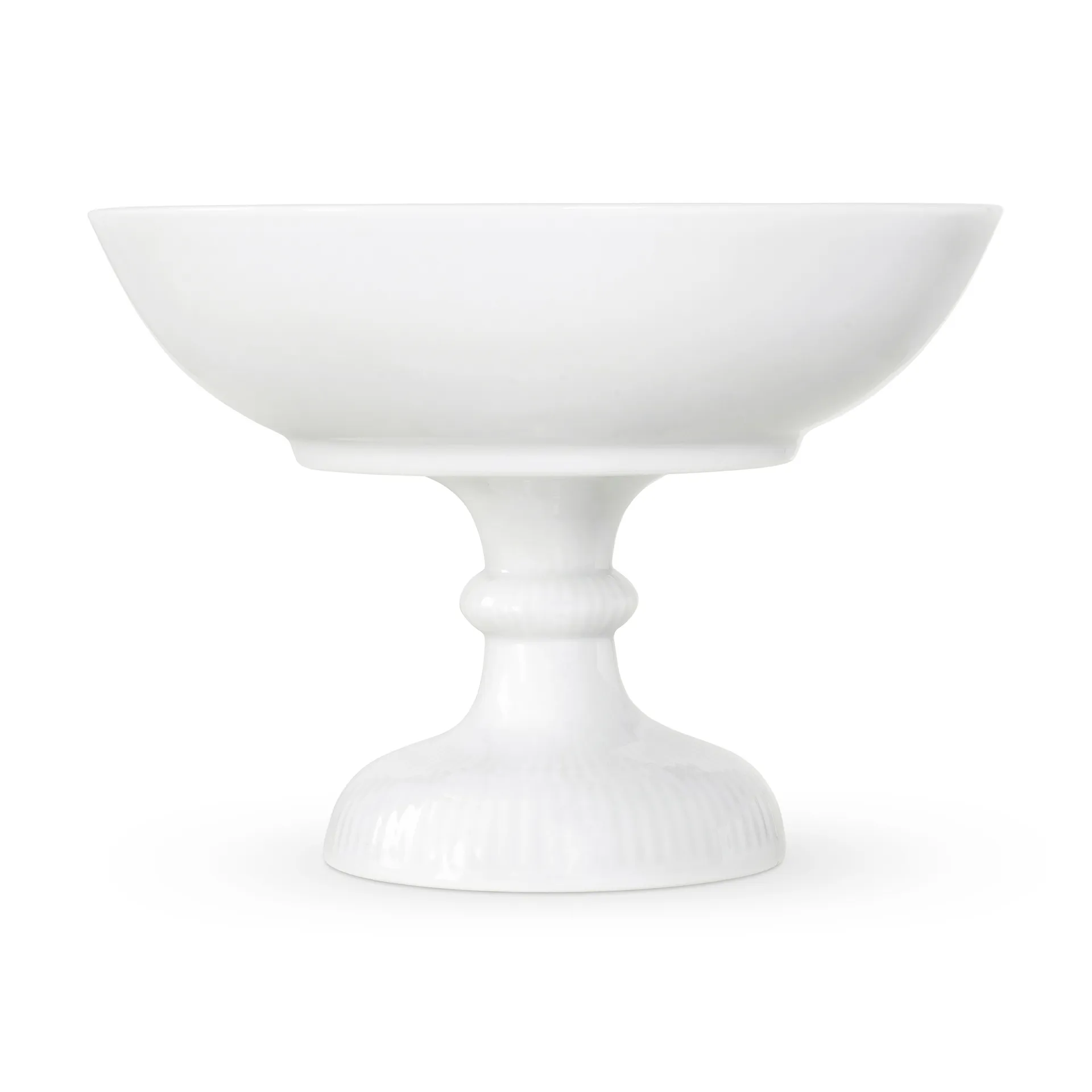 White Fluted Schale auf Fuß, Ø21cm Royal Copenhagen