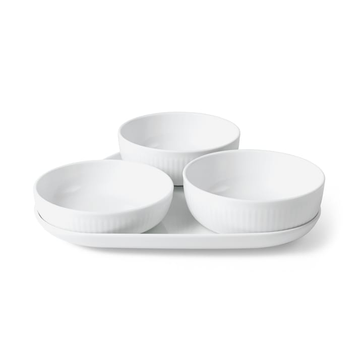 White Fluted Servierset 4 Teile - Weiß - Royal Copenhagen