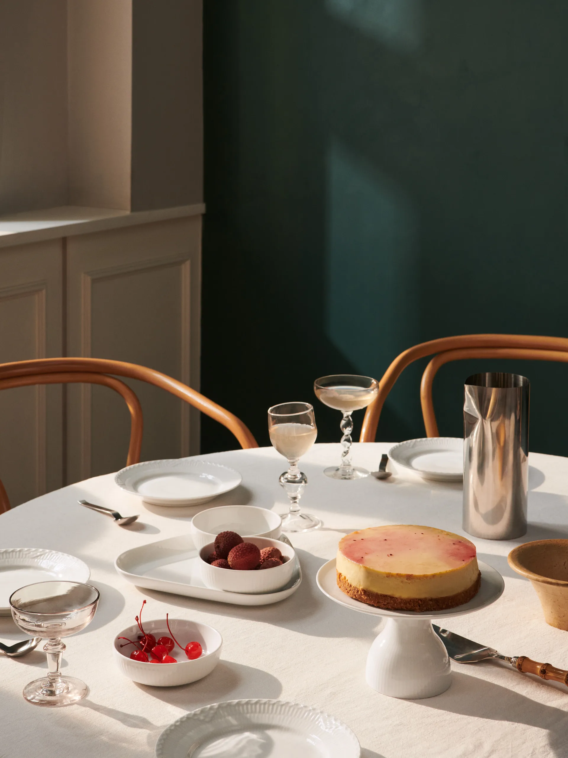 White Fluted Servierset 4 Teile, Weiß Royal Copenhagen