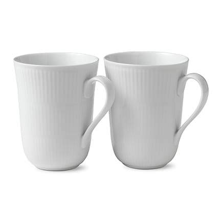 White Fluted Tasse 2er Pack - 33cl - Royal Copenhagen