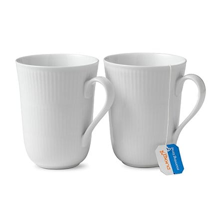 White Fluted Tasse 2er Pack, 33cl Royal Copenhagen