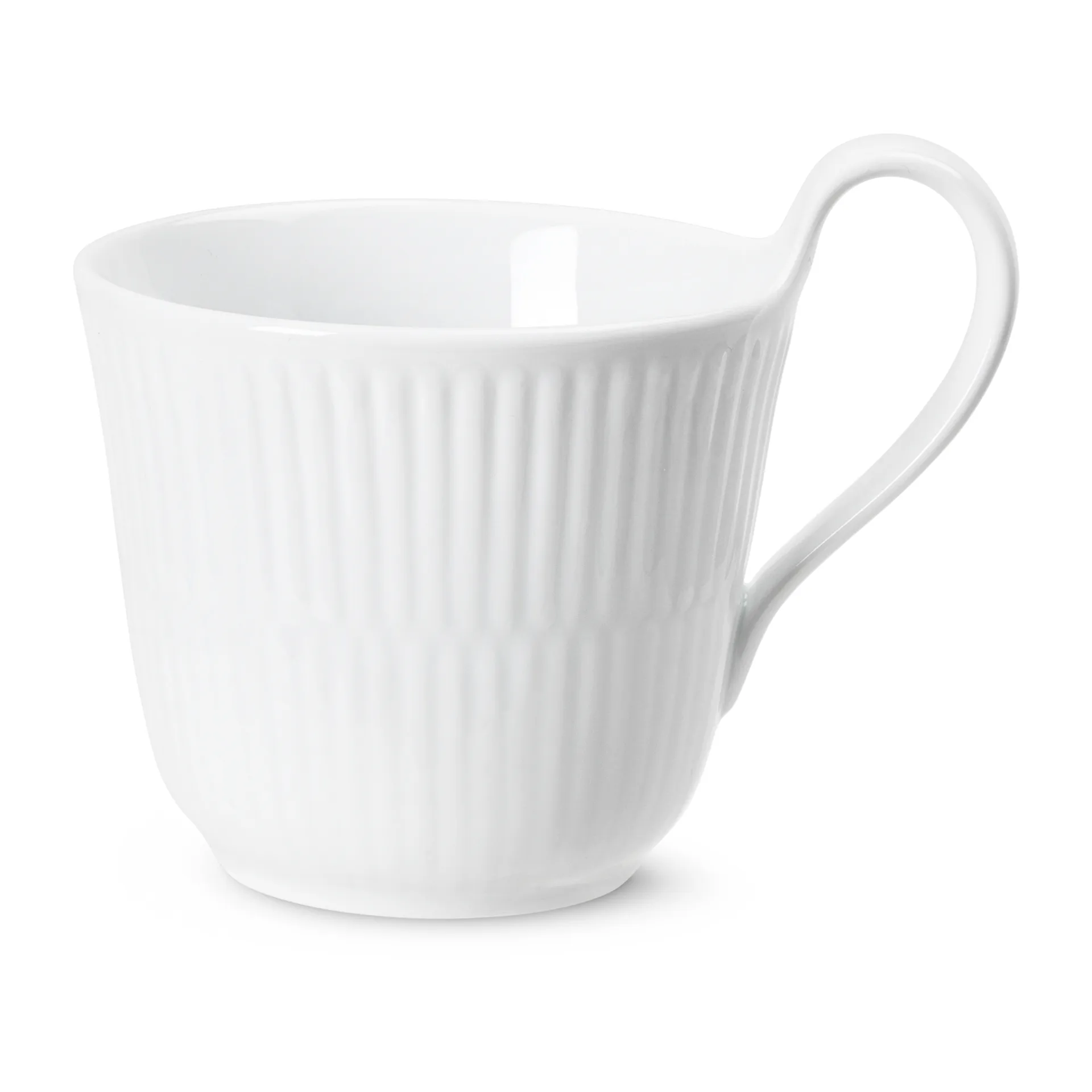 White Fluted Tasse mit hohem Griff, 25 cl Royal Copenhagen