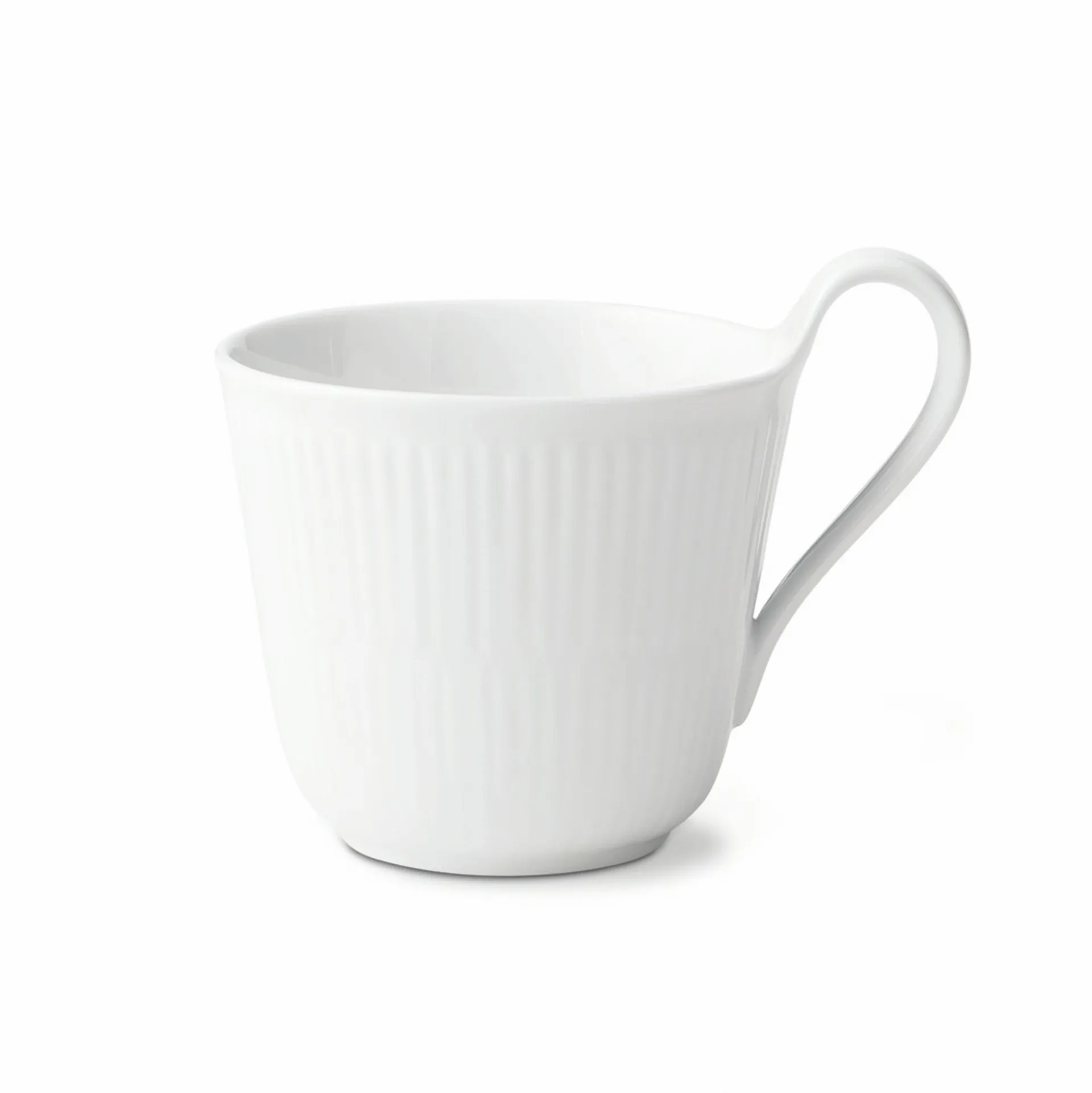 White Fluted Tasse mit hohem Henkel, 33cl Royal Copenhagen