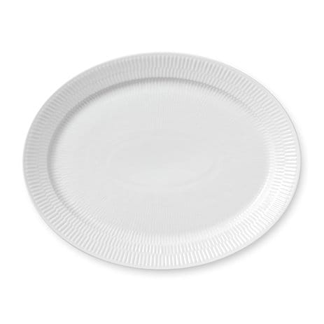 White Fluted Teller oval, Ø 33cm Royal Copenhagen