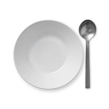 White Fluted tiefer Teller 2, Ø 17cm Royal Copenhagen