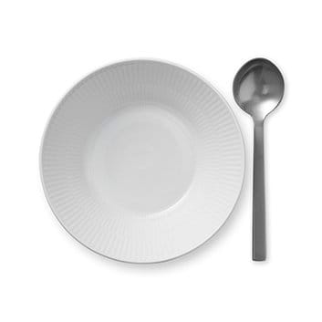 White Fluted tiefer Teller 2, Ø 17cm Royal Copenhagen