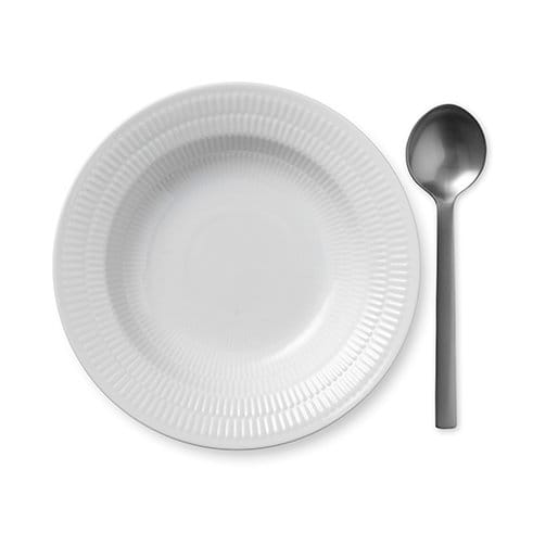 White Fluted tiefer Teller mit Rand, Ø 21cm Royal Copenhagen