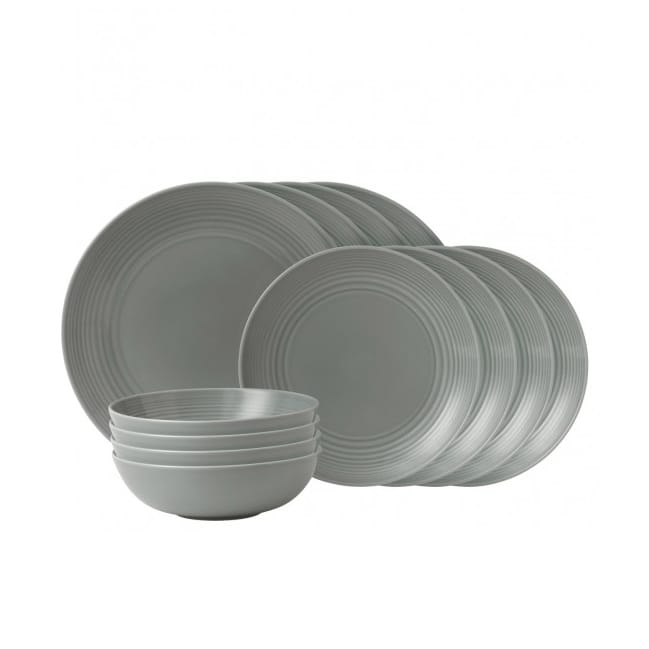 Maze Teller-Set 12 Teile - Dunkelgrau - Royal Doulton