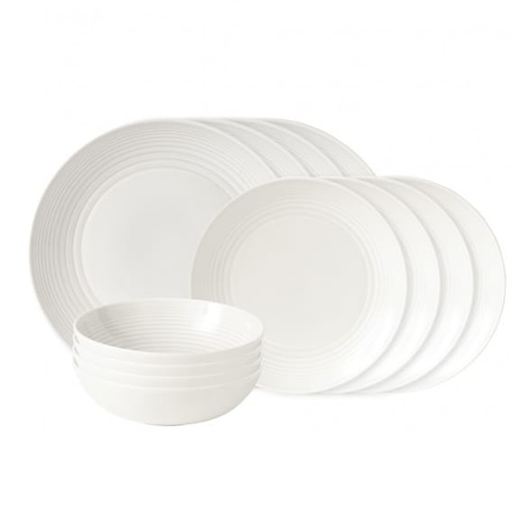 Maze Teller-Set 12 Teile - Weiß - Royal Doulton