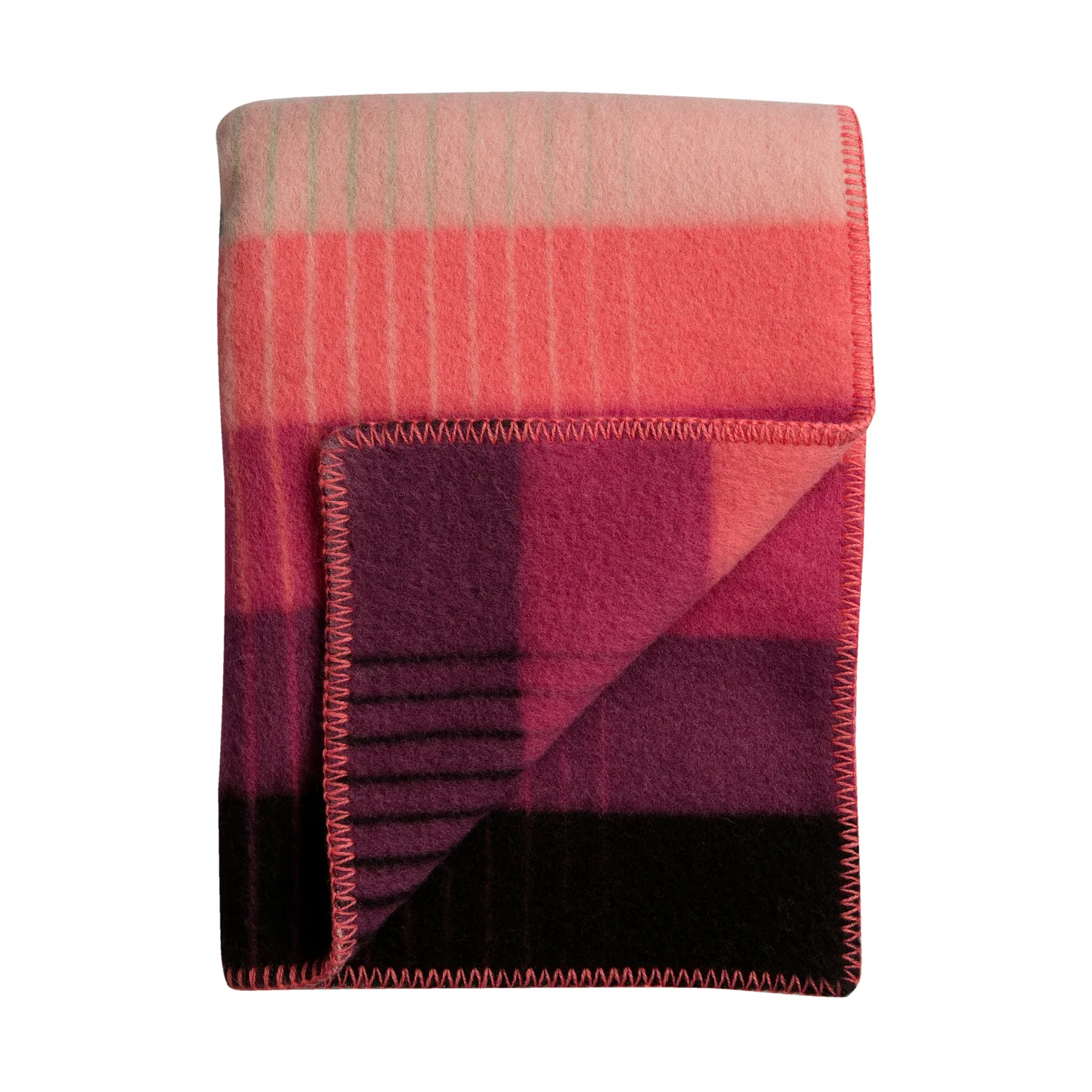 Åsmund gradient Decke 135x200 cm, Pink-green Røros Tweed