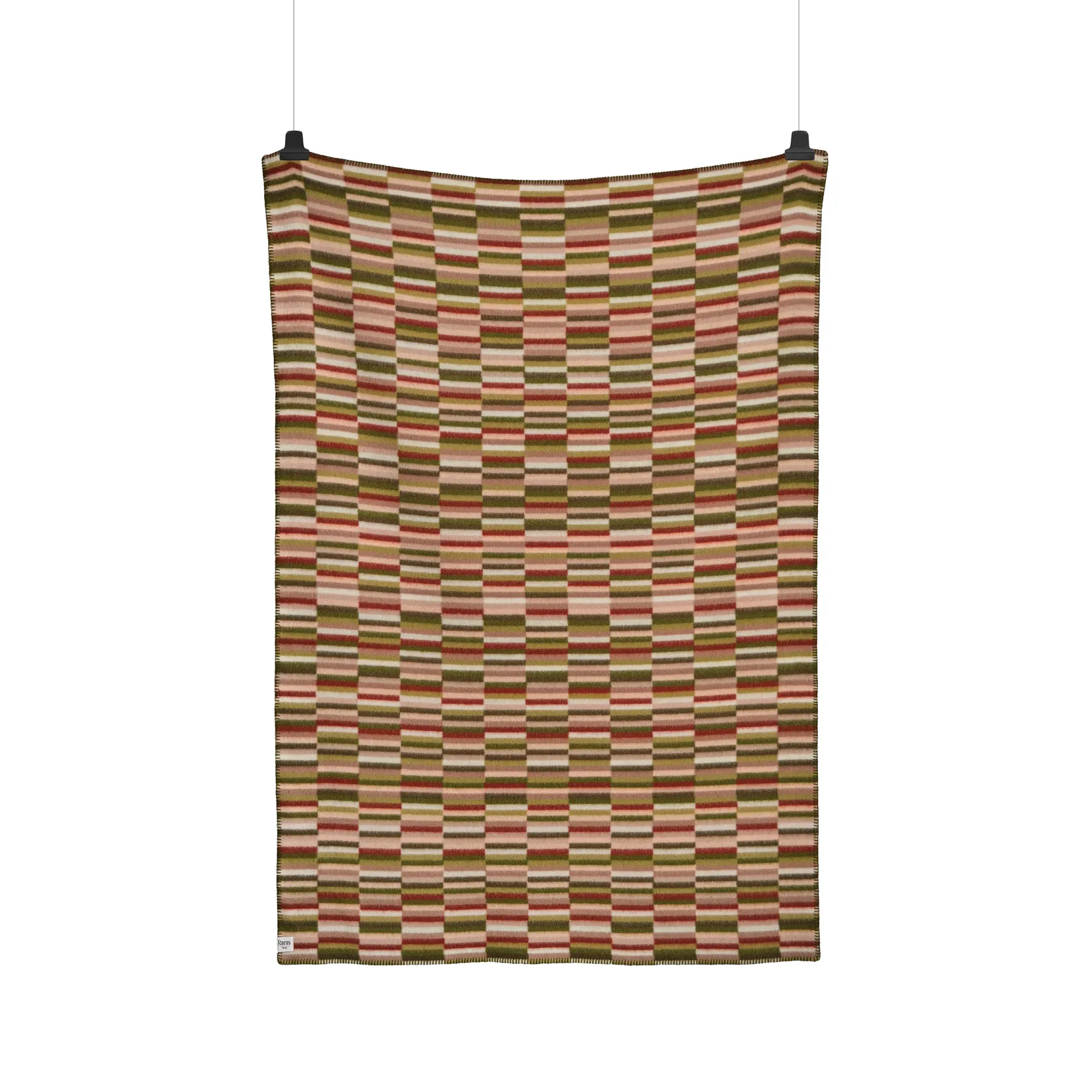 Ida Decke 135x200 cm, Olive burgundy Røros Tweed