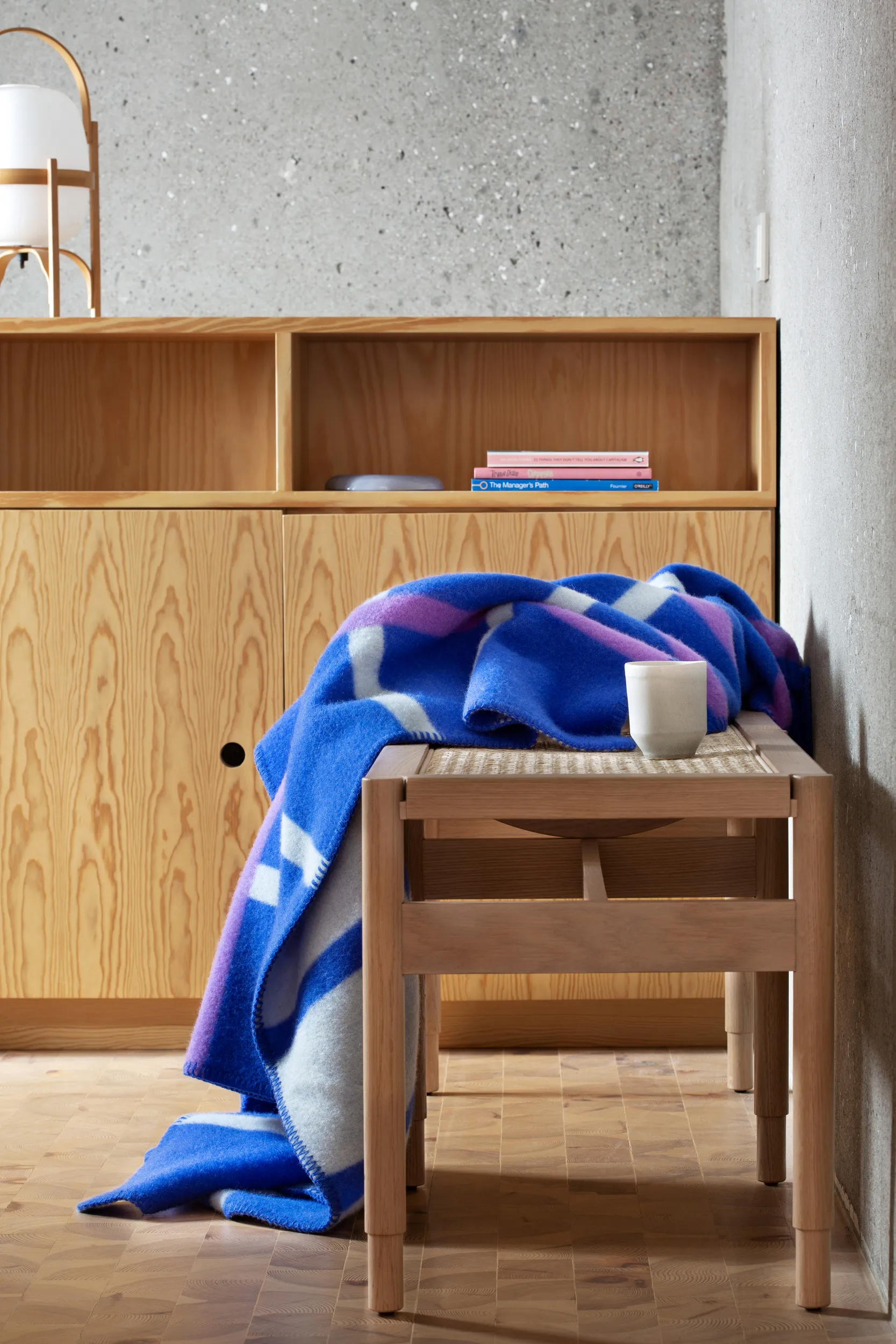 Knut Decke 135x200 cm, Blue Røros Tweed