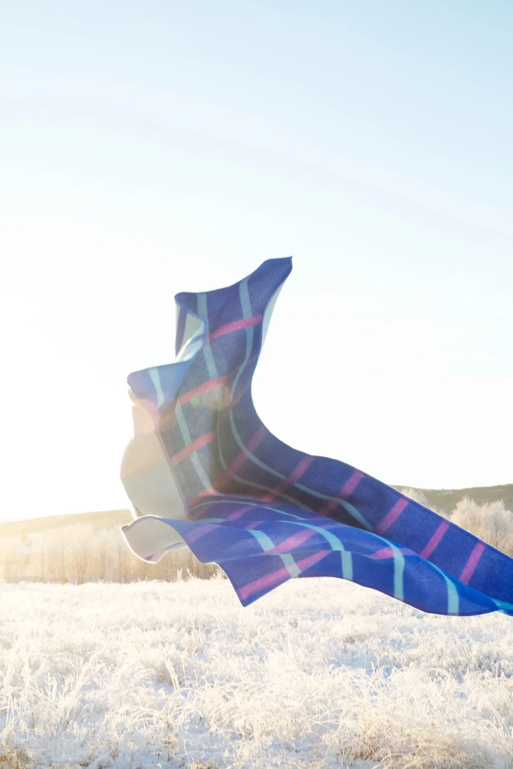 Knut Decke 135x200 cm, Blue Røros Tweed