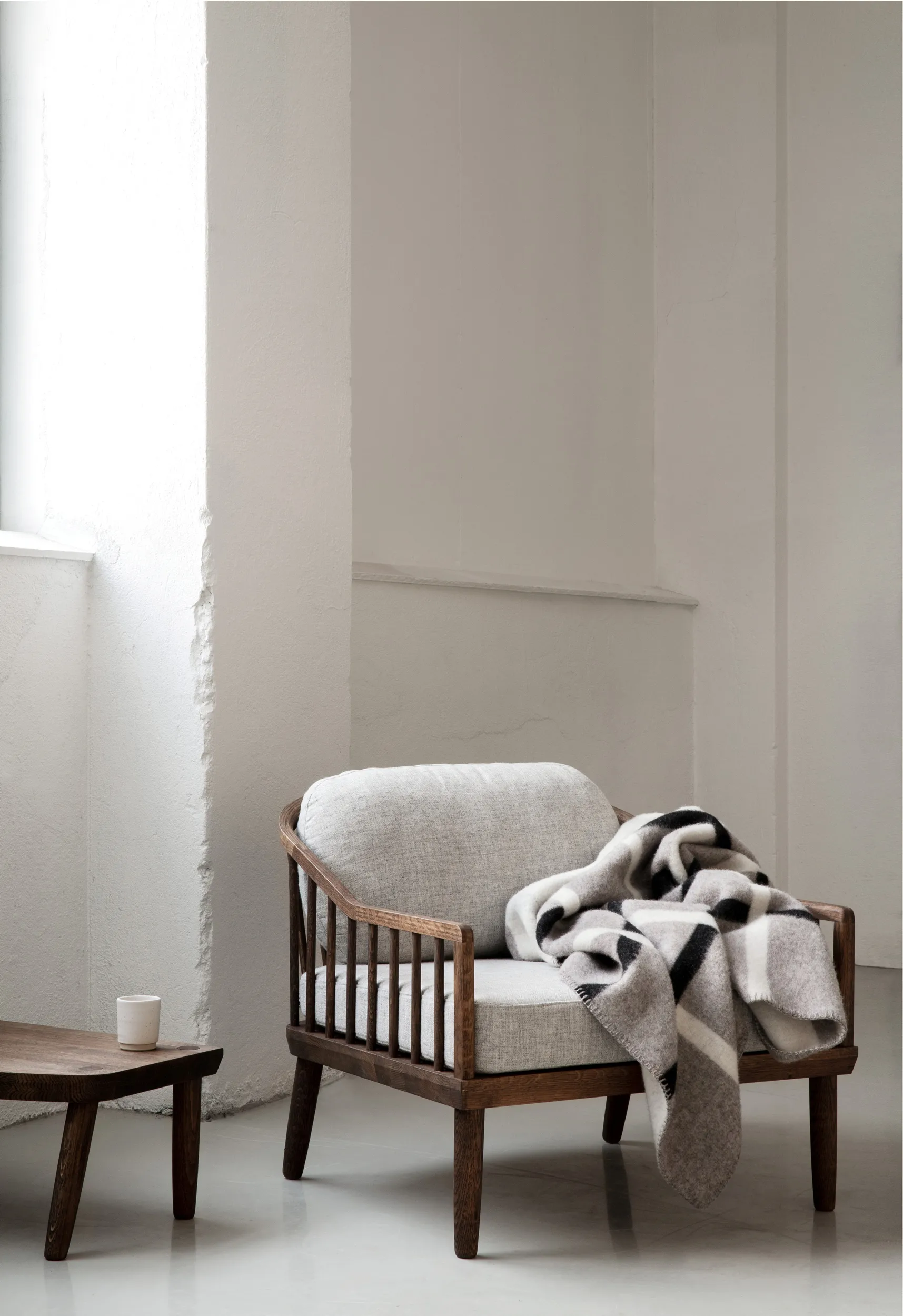 Knut Decke 135x200 cm, Dove grey Røros Tweed