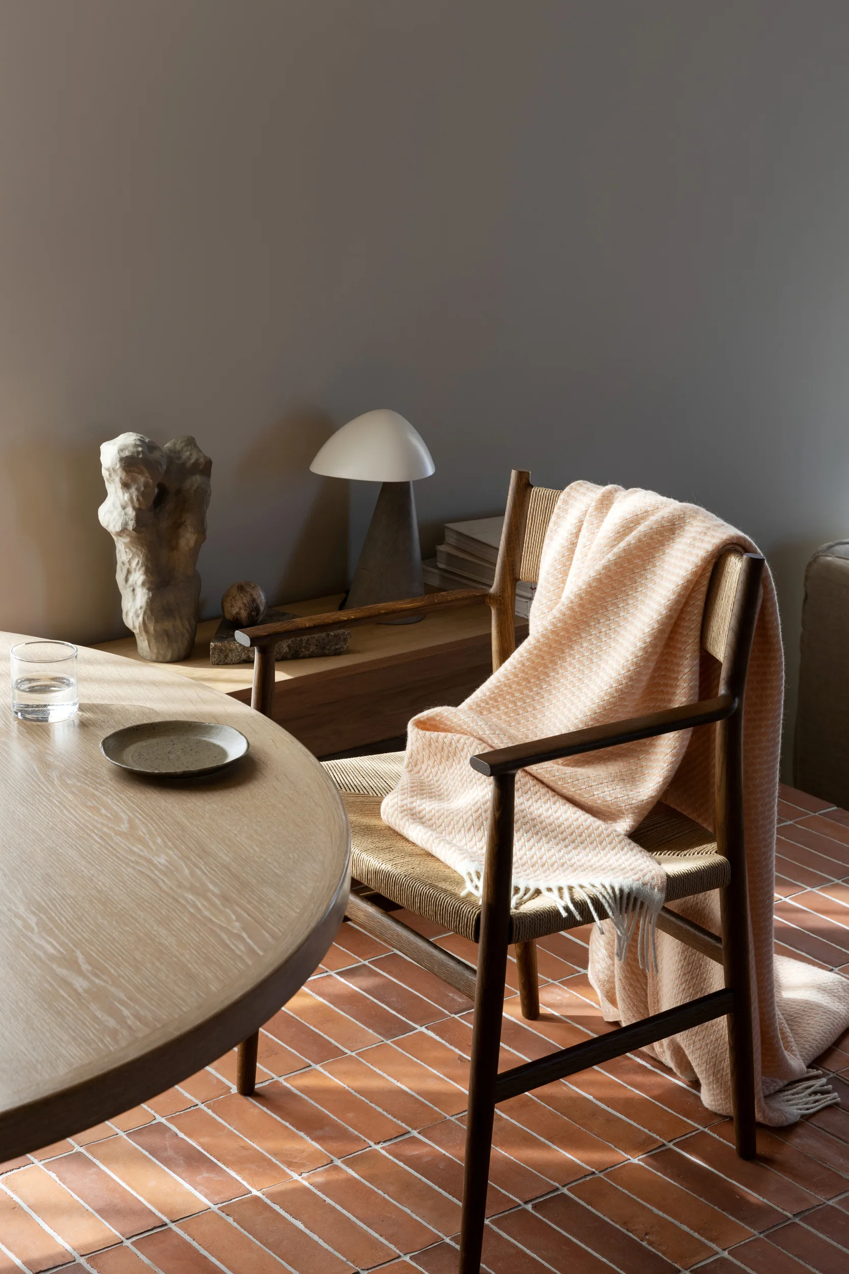 Mello Decke 150x210 cm, Powder pink Røros Tweed