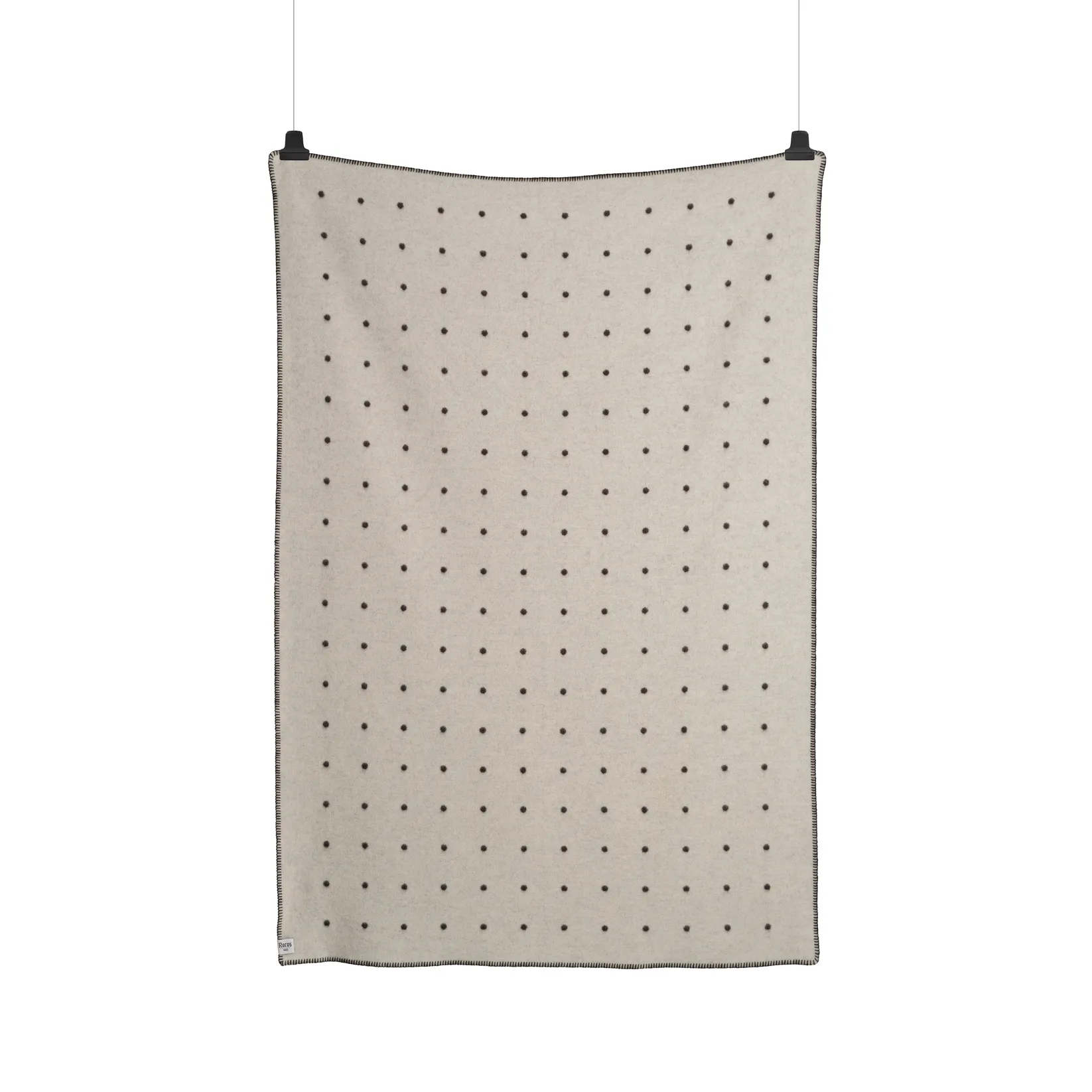 Pastille Decke 135x200 cm, Black and white Røros Tweed