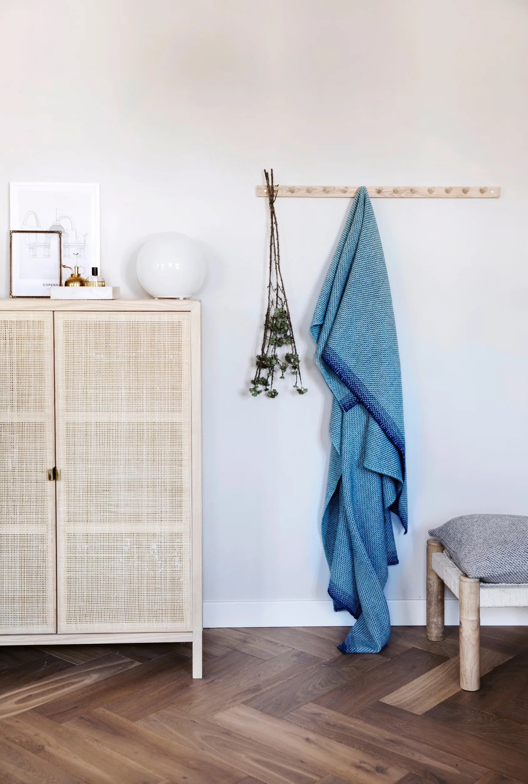 Una Decke 150x200 cm, Blue Røros Tweed