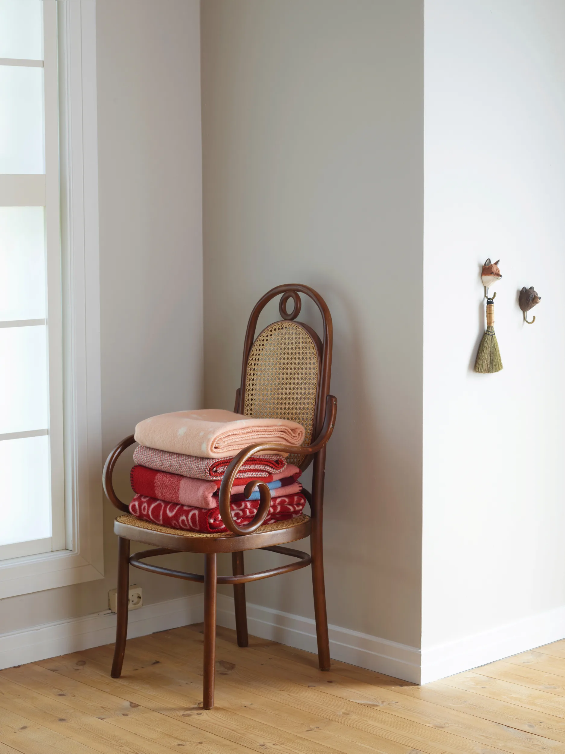 Una Decke 150x200 cm, Light red Røros Tweed