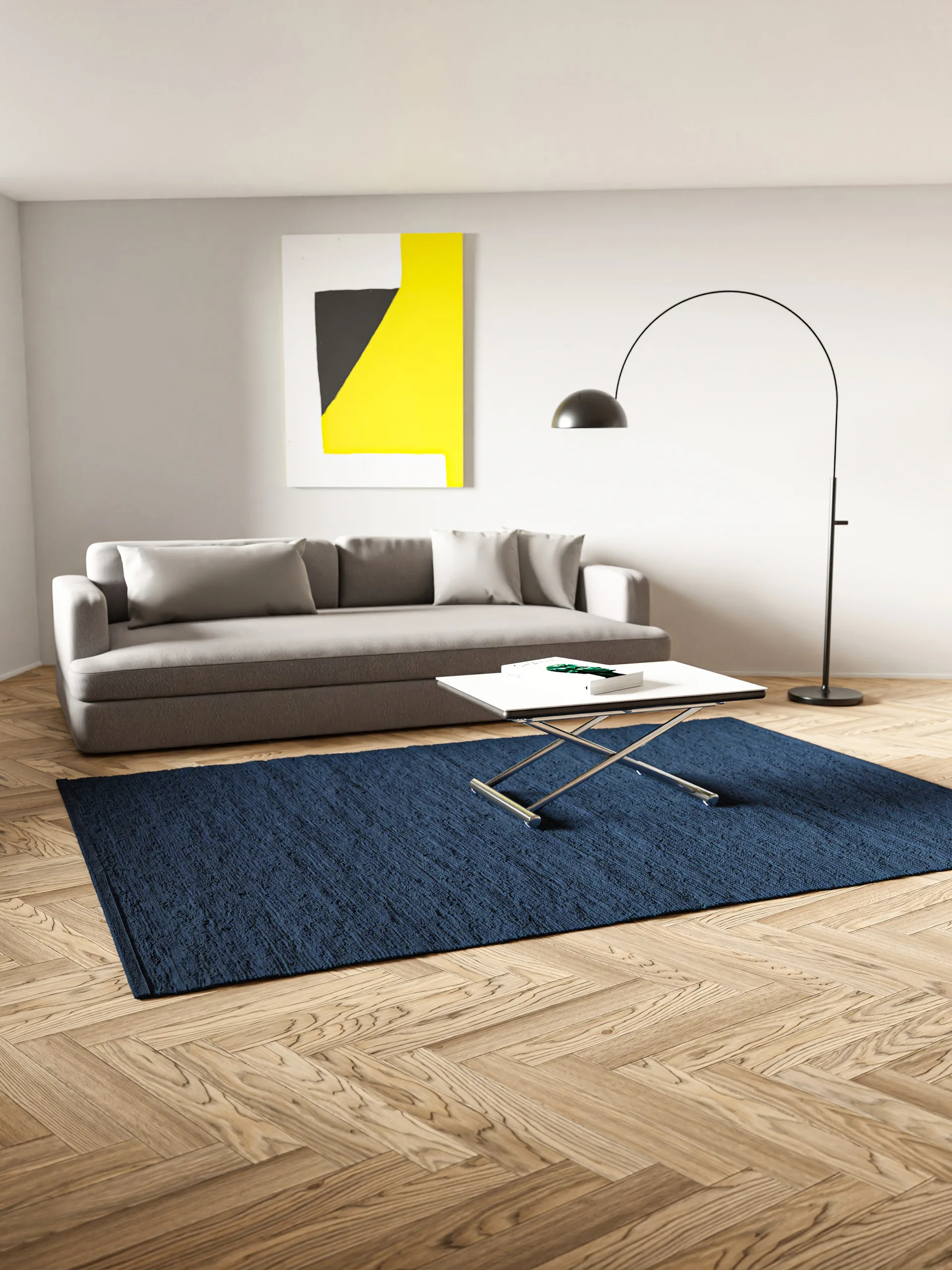 Cotton Teppich 140 x 200cm, Blueberry Rug Solid