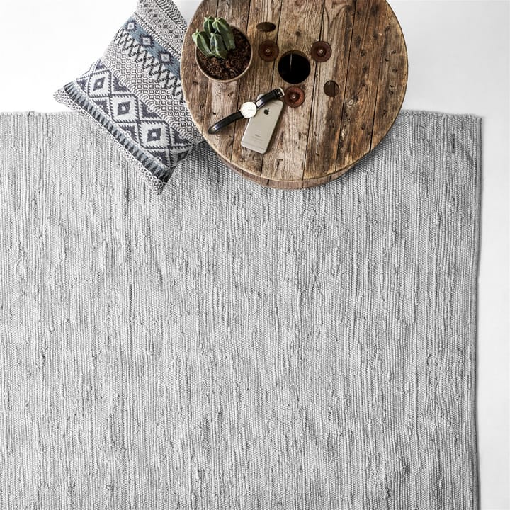 Cotton Teppich 140 x 200cm - light grey (hellgrau) - Rug Solid
