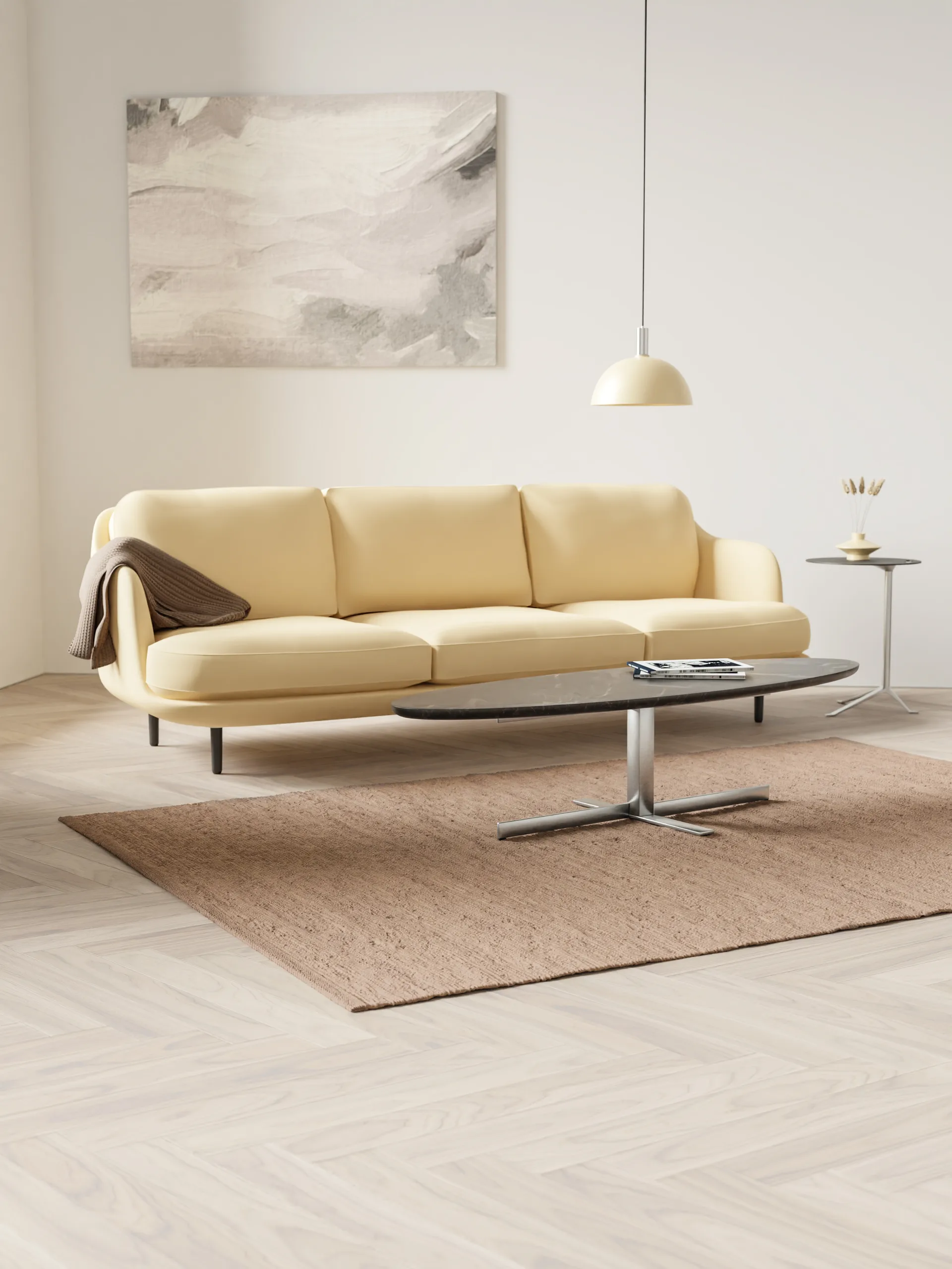 Cotton Teppich 140 x 200cm, Nougat Rug Solid