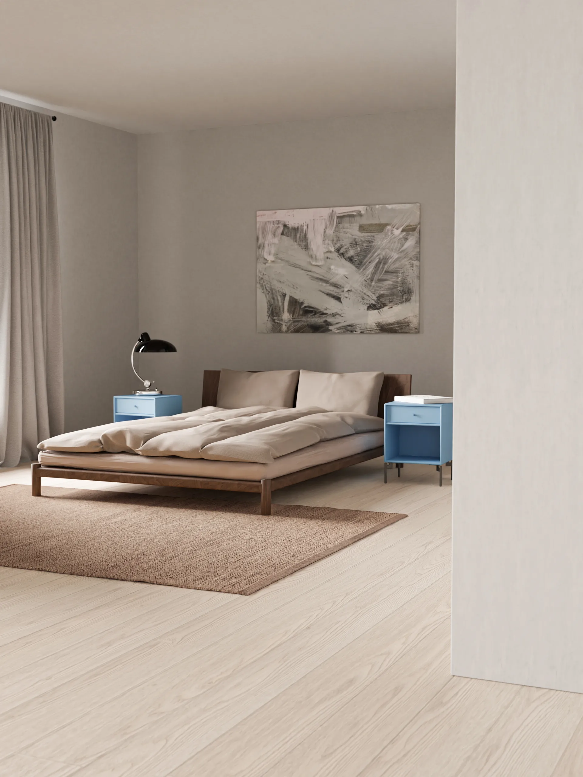 Cotton Teppich 140 x 200cm, Nougat Rug Solid