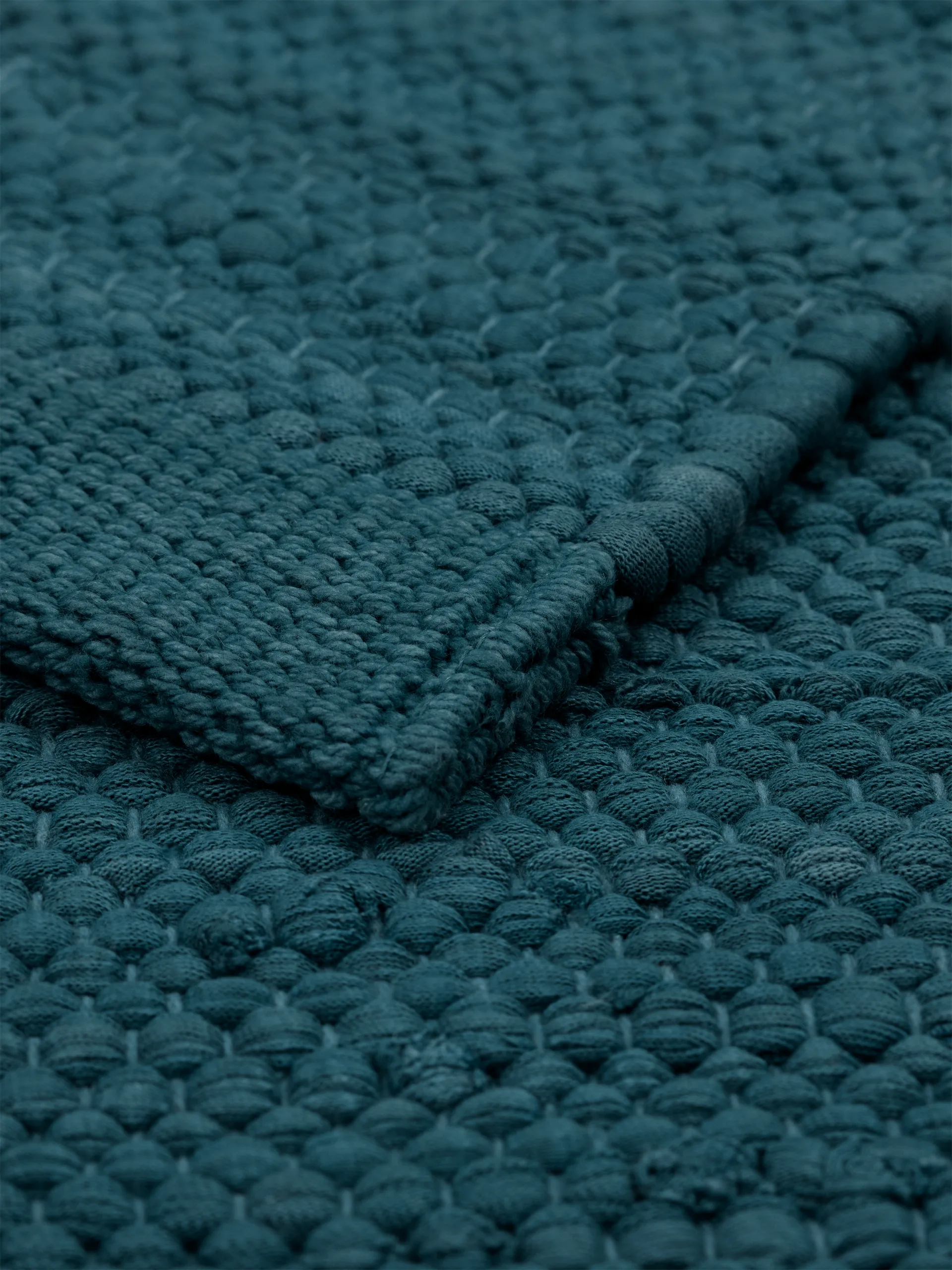 Cotton Teppich 140 x 200cm, Petroleum (petrolblau) Rug Solid