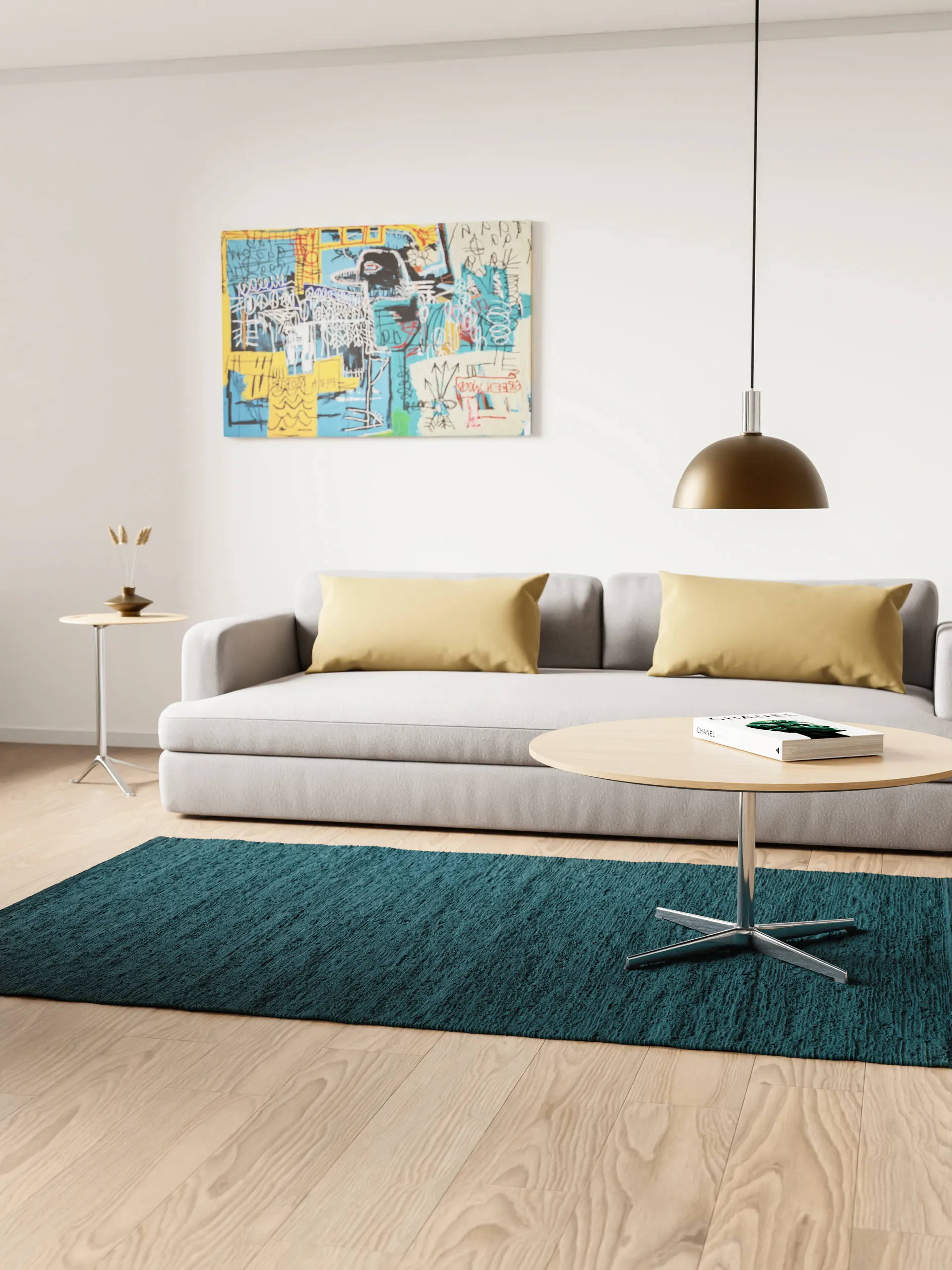 Cotton Teppich 140 x 200cm, Petroleum (petrolblau) Rug Solid