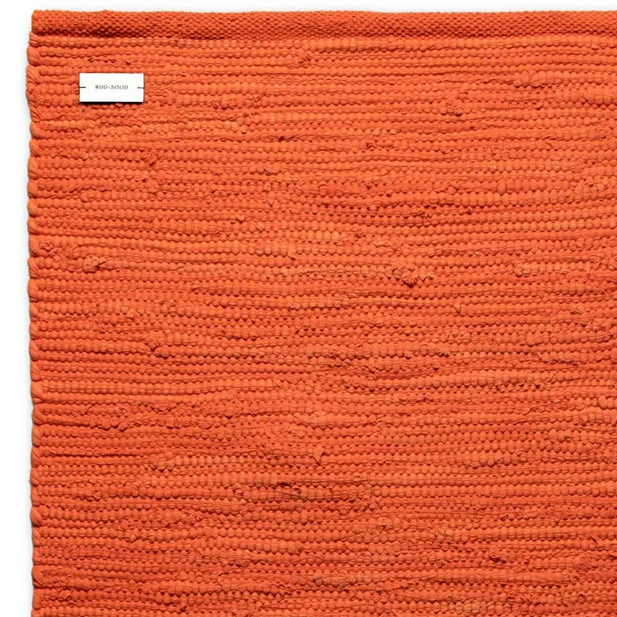 Cotton Teppich 140 x 200cm, Solar orange (orange) Rug Solid