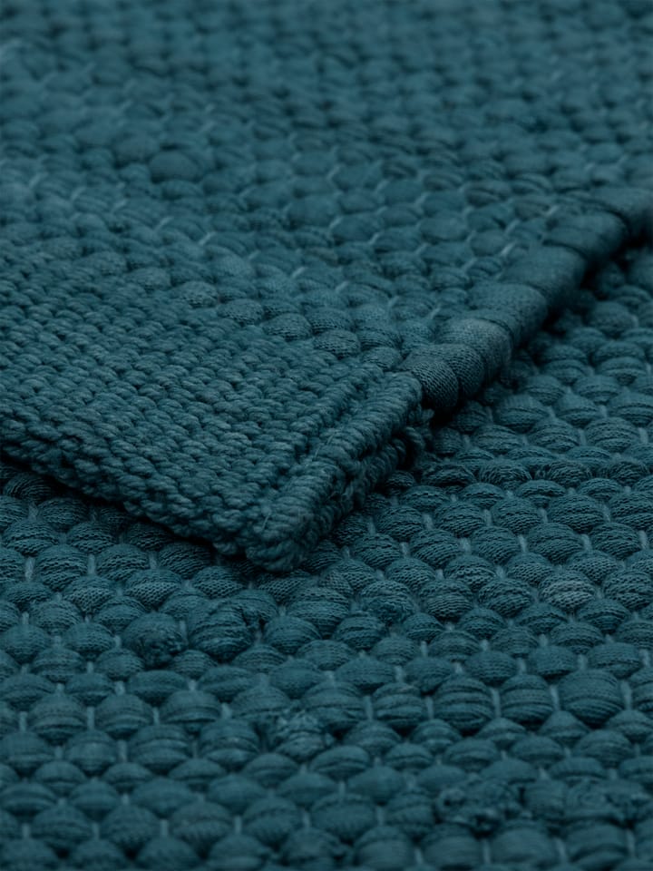 Cotton Teppich 60 x 90cm - Petroleum (petrolblau) - Rug Solid