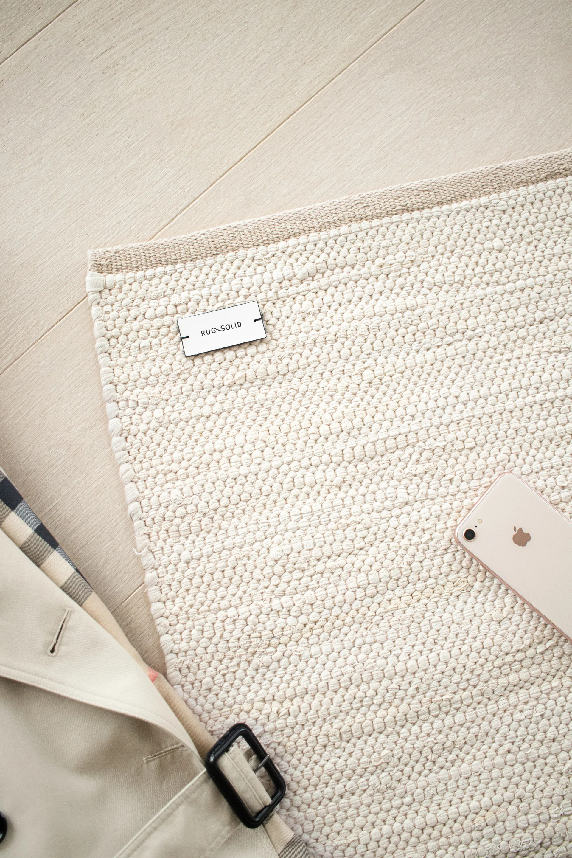 Cotton Teppich 65 x 135cm, Desert white (weiß) Rug Solid