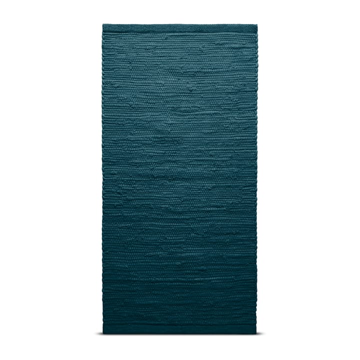Cotton Teppich 65 x 135cm - Petroleum (petrolblau) - Rug Solid
