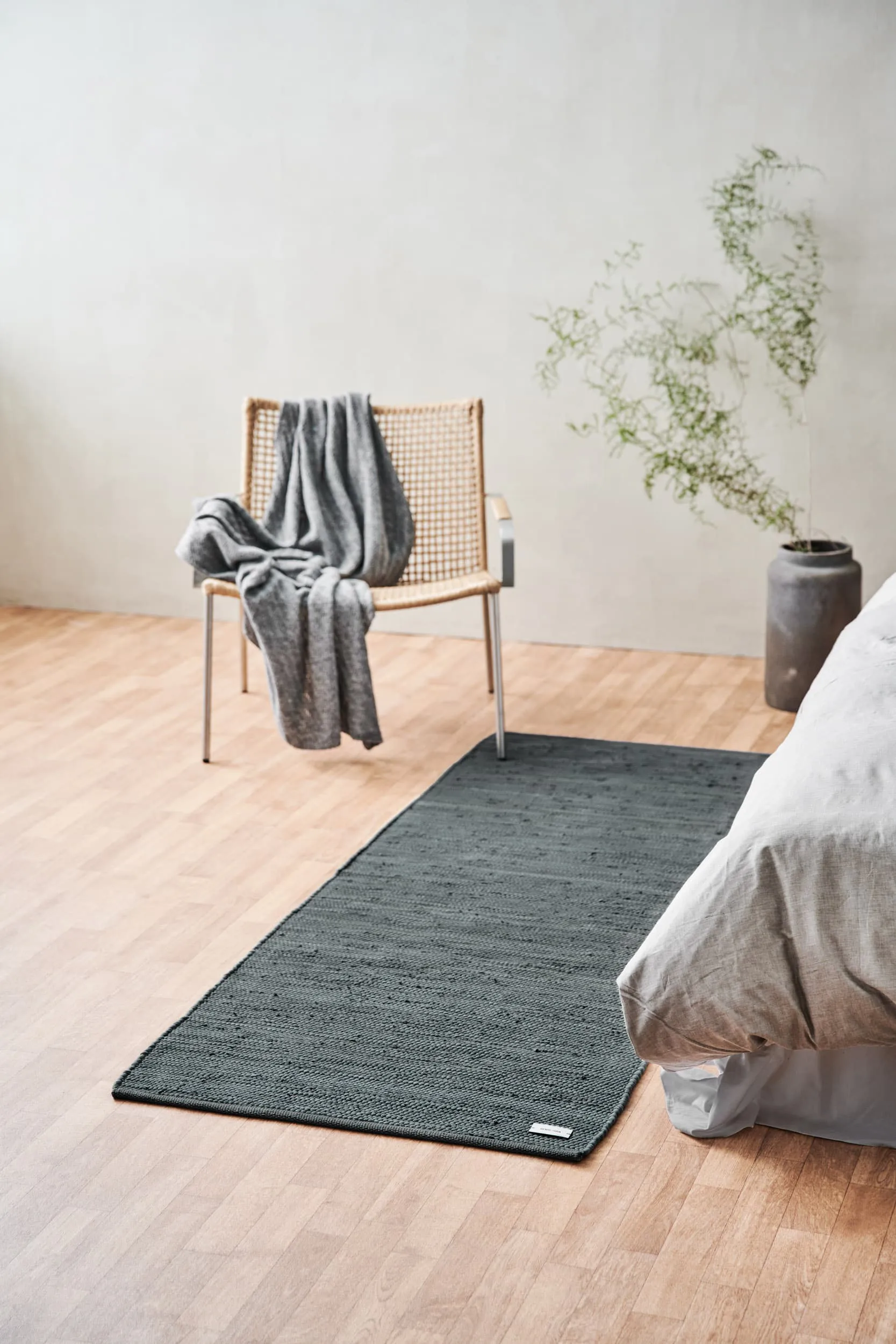 Cotton Teppich 65 x 135cm, Steel grey (grau) Rug Solid