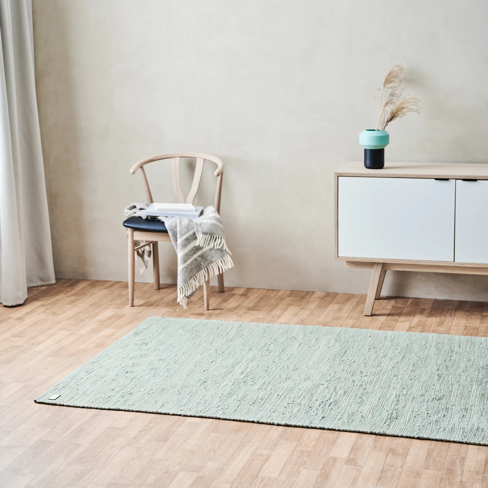Cotton Teppich 75 x 200cm, Mint Rug Solid