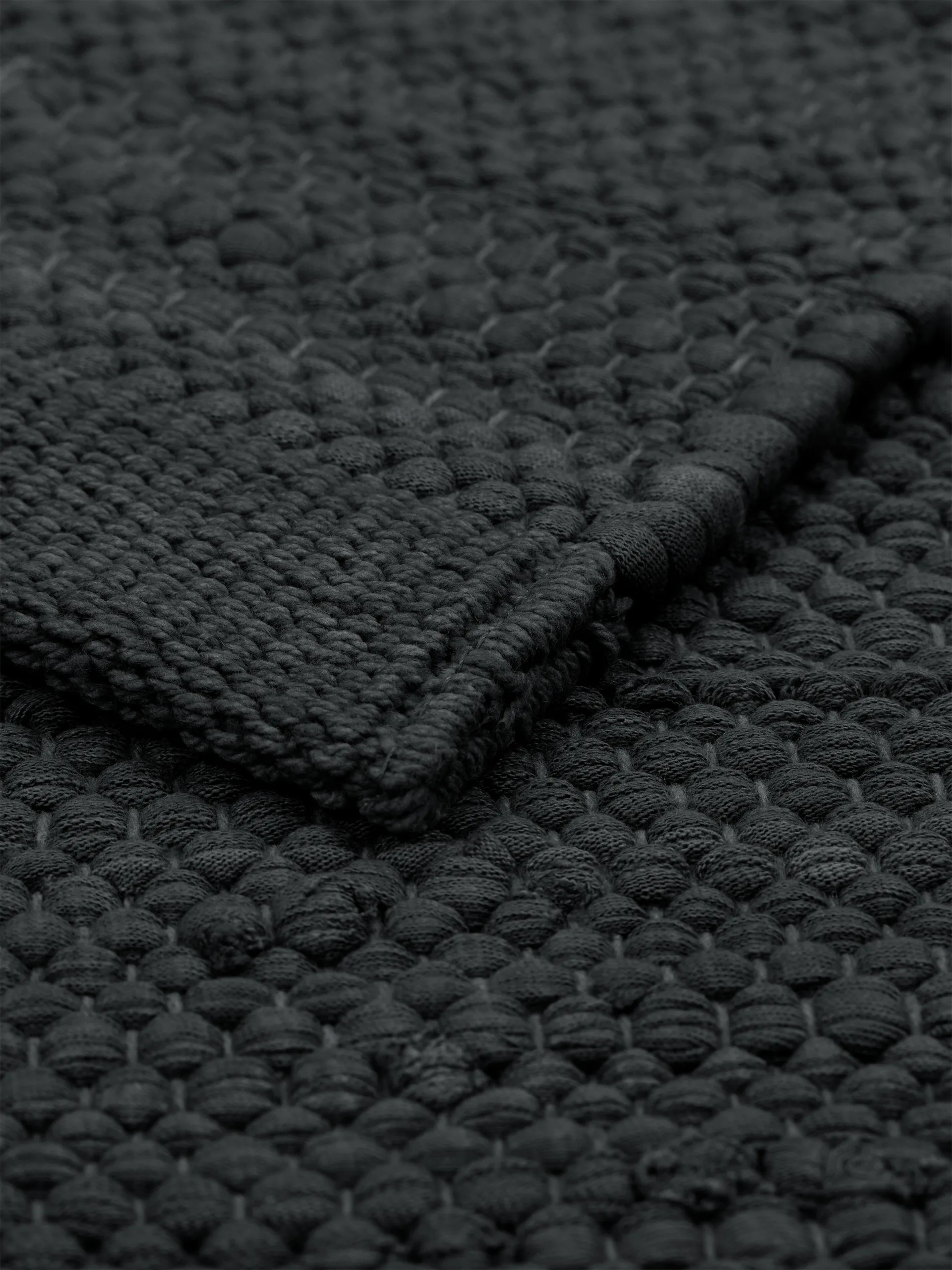 Cotton Teppich 75 x 300cm, Charcoal Rug Solid
