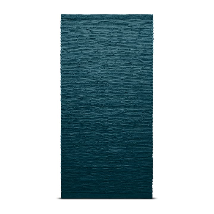 Cotton Teppich 75 x 300cm - Petroleum (petrolblau) - Rug Solid
