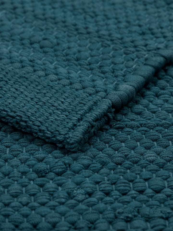Cotton Teppich 75 x 300cm, Petroleum (petrolblau) Rug Solid