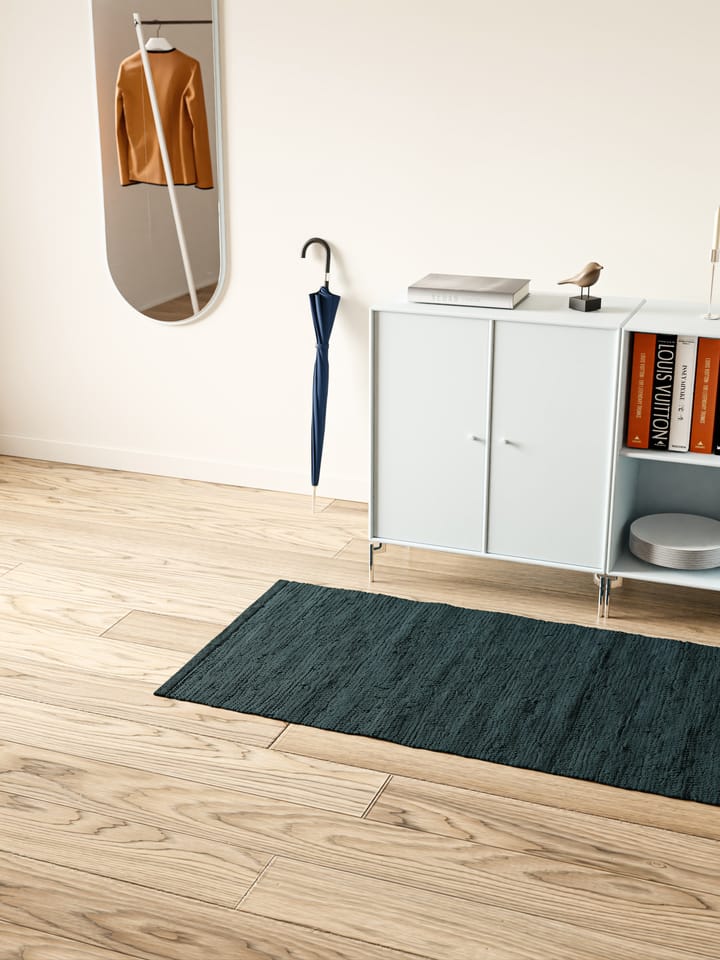 Cotton Teppich 75 x 300cm, Petroleum (petrolblau) Rug Solid
